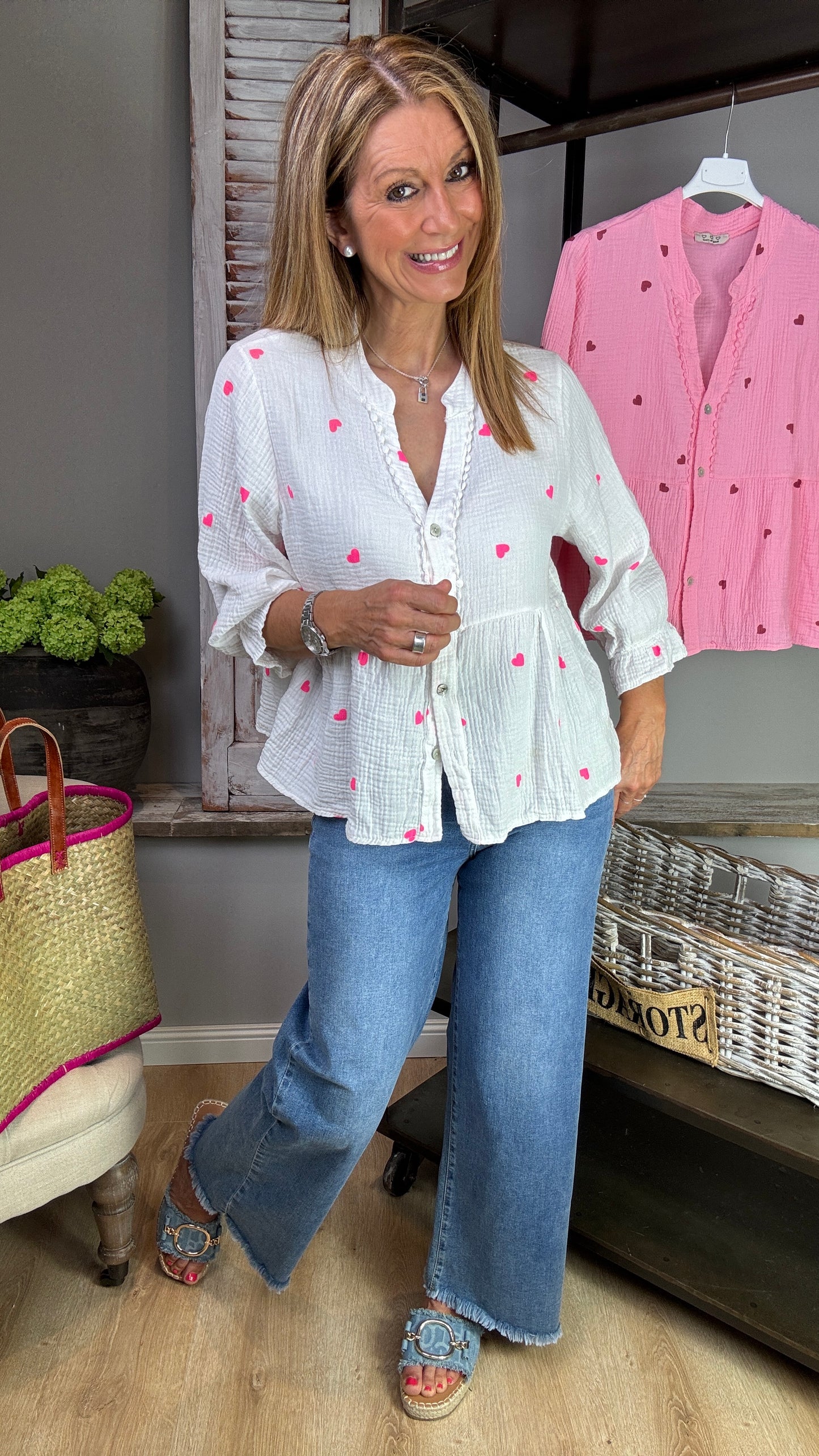 Musselinbluse "Heart"