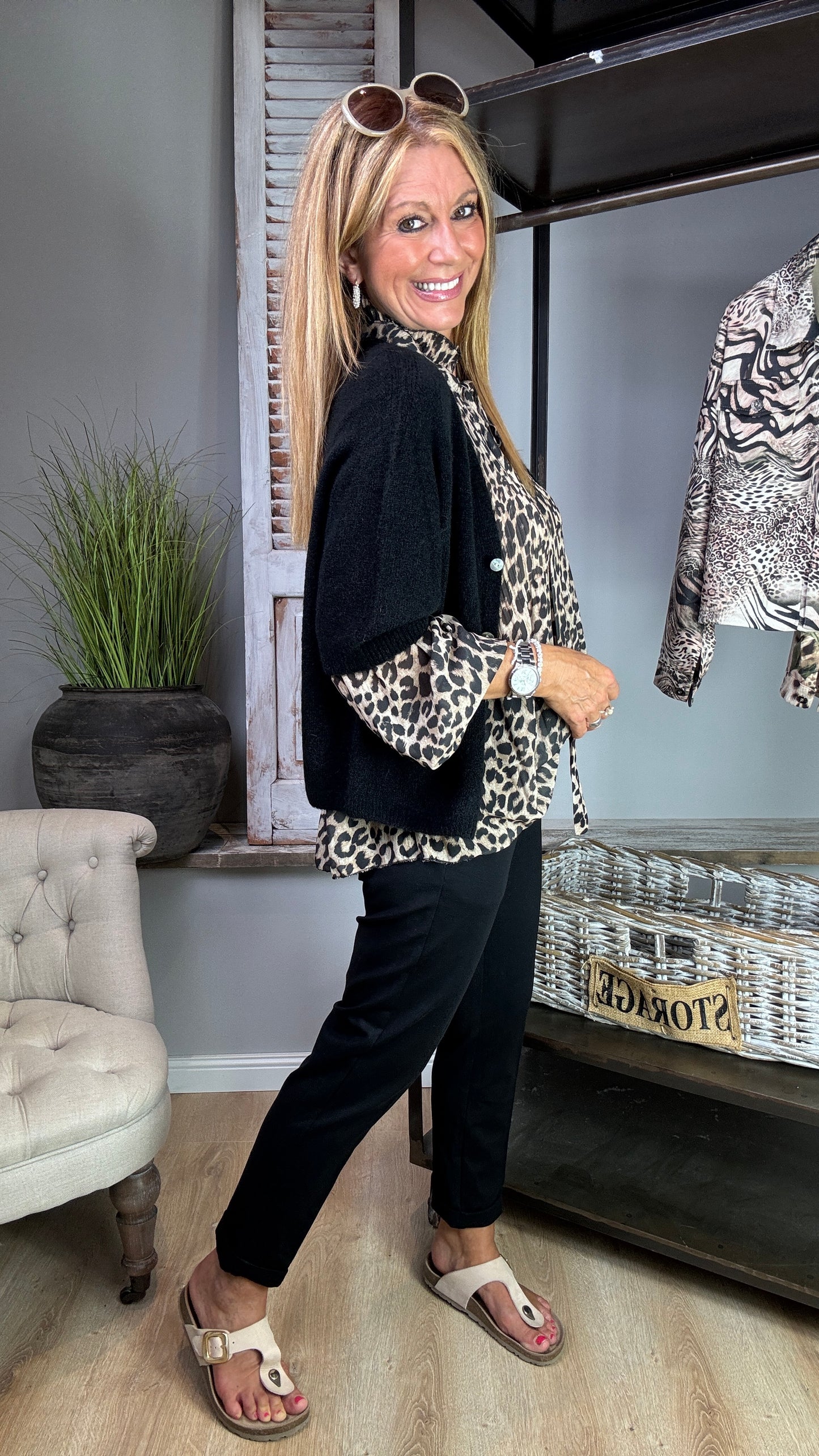 Kuschelstrickjacke, kurzarm