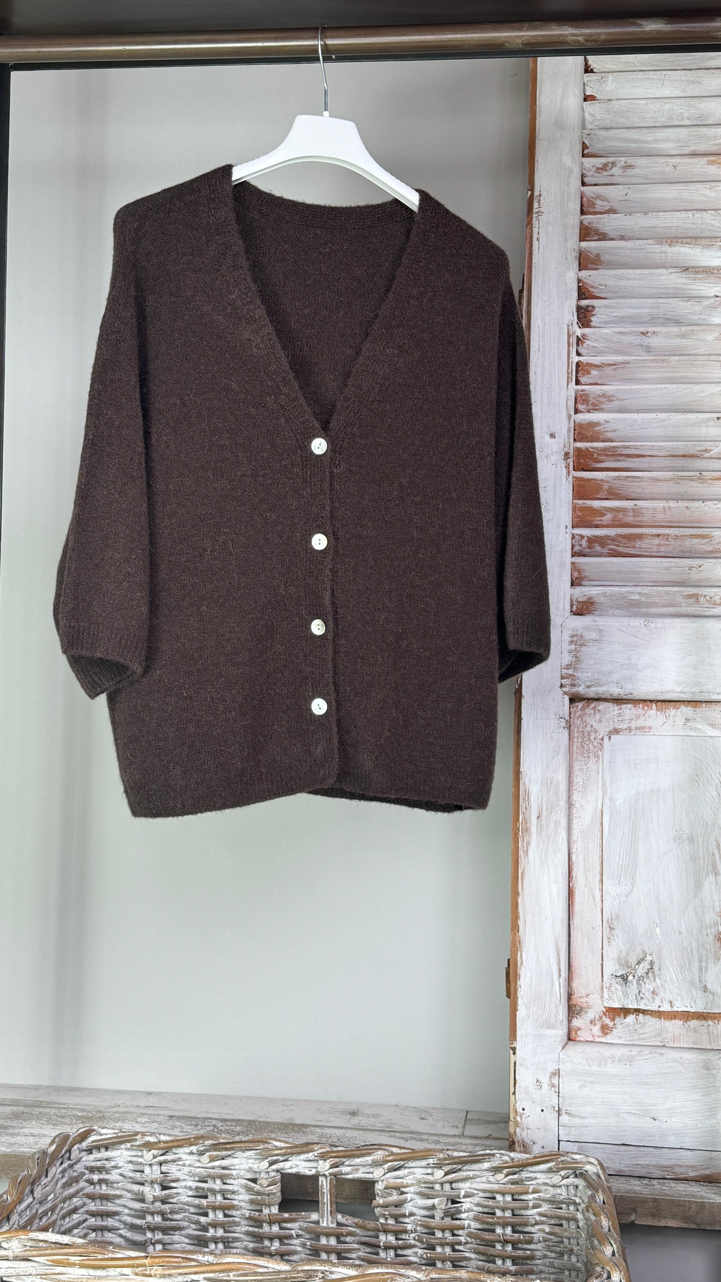 Kuschelstrickjacke, kurzarm