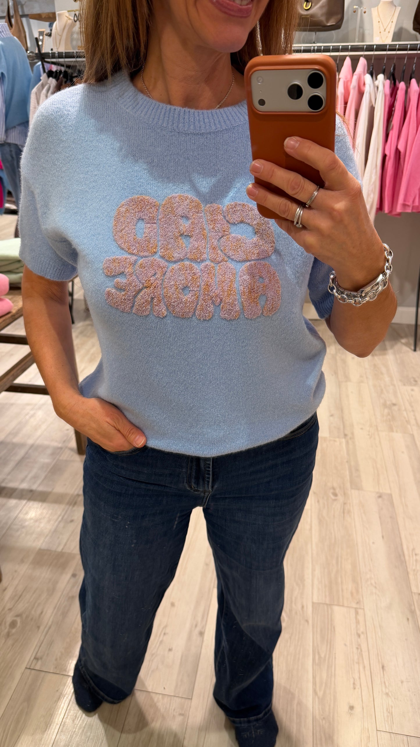 Kurzarmpulli "Ciao Amore"