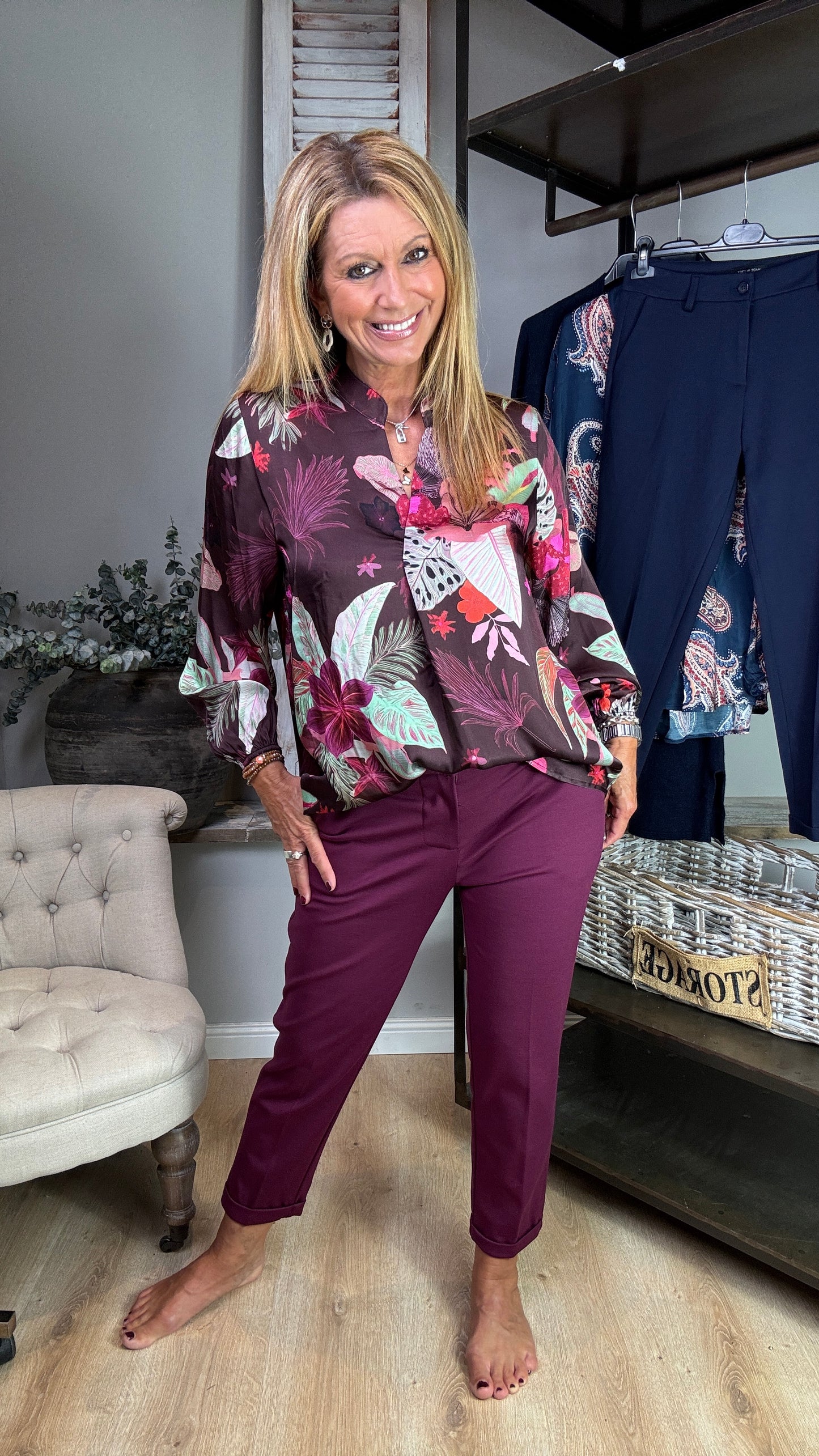 Bluse "Satin mit Print"