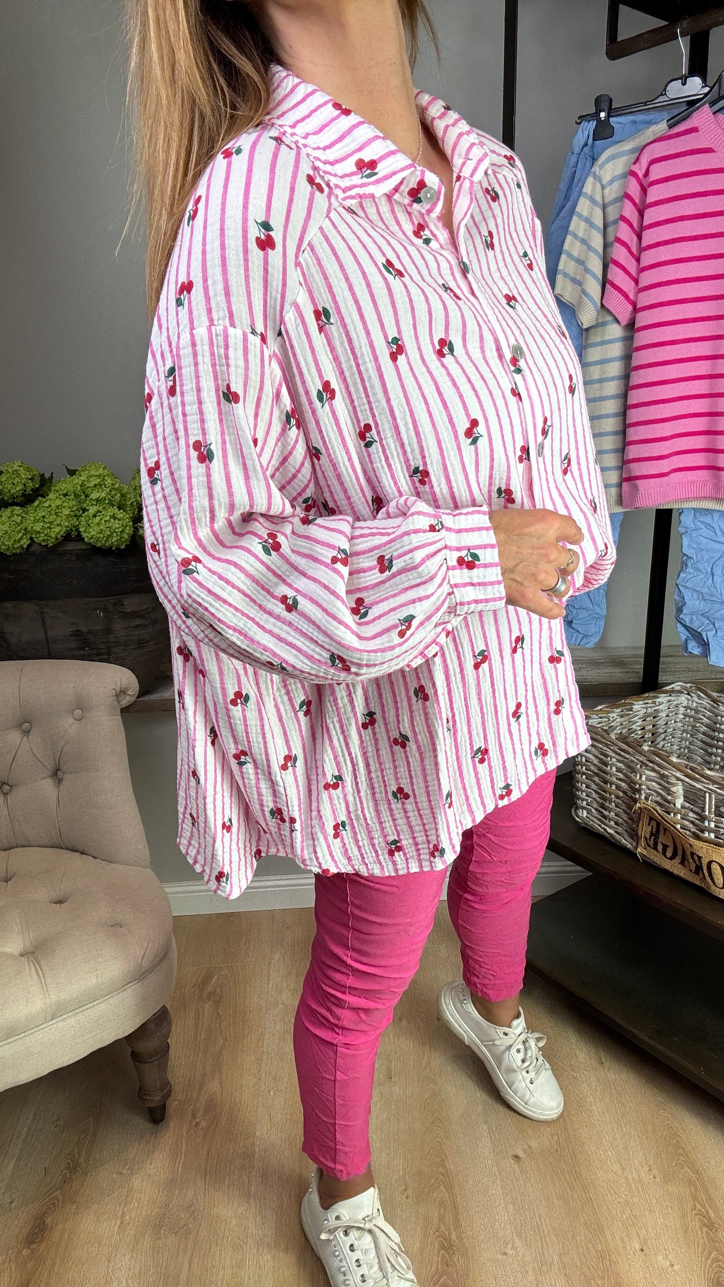 Musselinbluse "Kirsche"